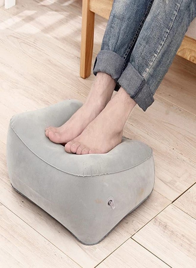 PROXIN Inflatable Travel Foot Rest Pillow Soft Flocking Pillow Inflatable Travel Footrest Pad Footrest Recliner Relax Cushion for Office Car Camping Airplane - Image 1